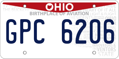 OH license plate GPC6206
