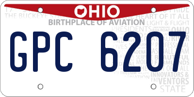 OH license plate GPC6207