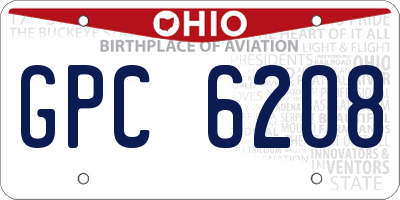 OH license plate GPC6208