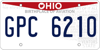 OH license plate GPC6210