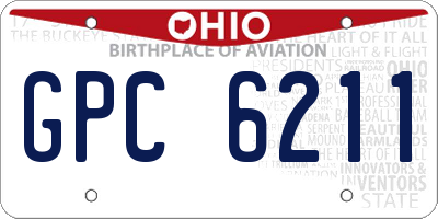 OH license plate GPC6211
