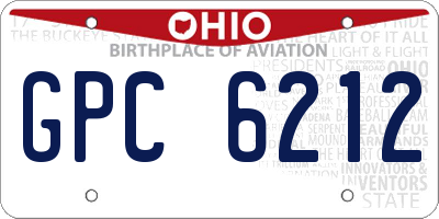 OH license plate GPC6212