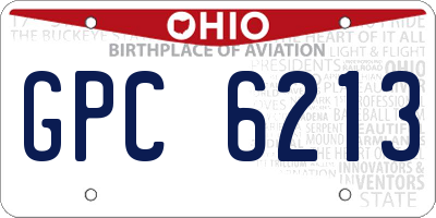 OH license plate GPC6213