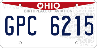 OH license plate GPC6215