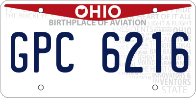 OH license plate GPC6216
