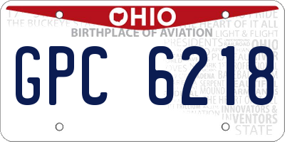 OH license plate GPC6218
