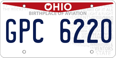 OH license plate GPC6220