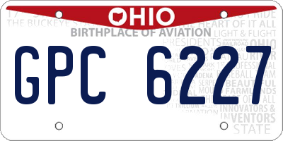 OH license plate GPC6227