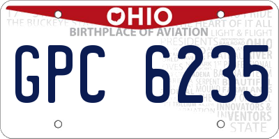 OH license plate GPC6235