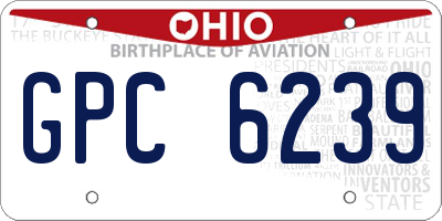OH license plate GPC6239