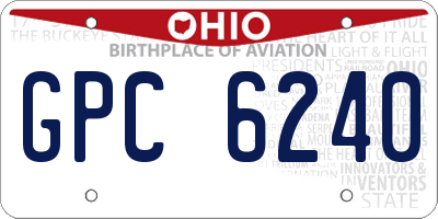 OH license plate GPC6240