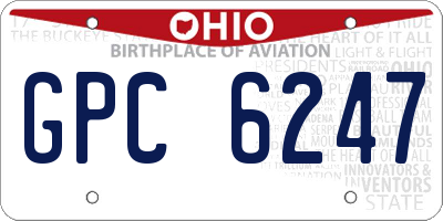 OH license plate GPC6247