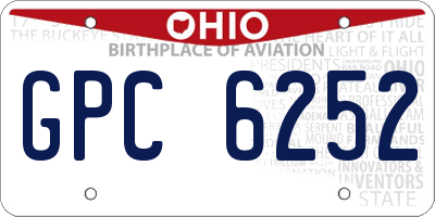 OH license plate GPC6252