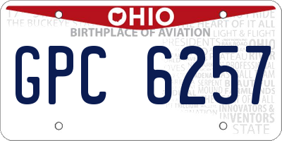 OH license plate GPC6257