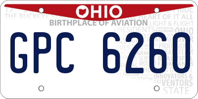 OH license plate GPC6260