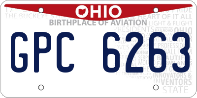 OH license plate GPC6263