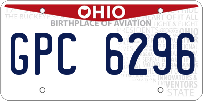 OH license plate GPC6296