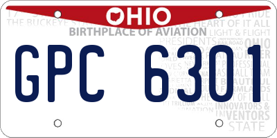 OH license plate GPC6301