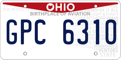 OH license plate GPC6310