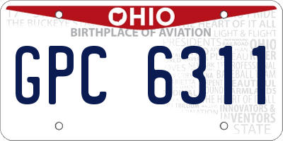 OH license plate GPC6311