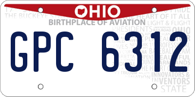 OH license plate GPC6312