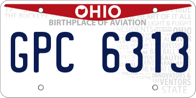OH license plate GPC6313