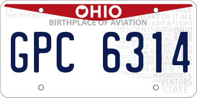 OH license plate GPC6314