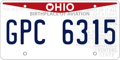 OH license plate GPC6315