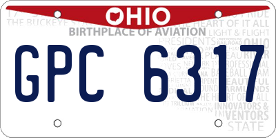 OH license plate GPC6317