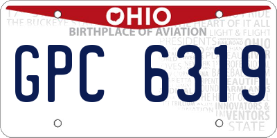 OH license plate GPC6319
