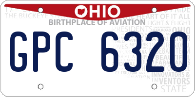 OH license plate GPC6320