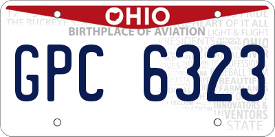OH license plate GPC6323