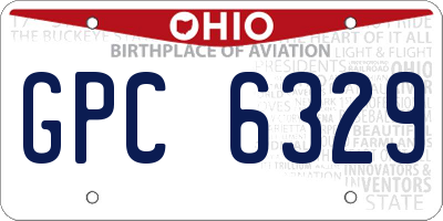 OH license plate GPC6329