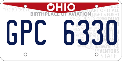OH license plate GPC6330