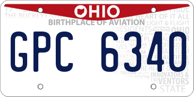 OH license plate GPC6340