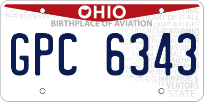 OH license plate GPC6343