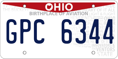 OH license plate GPC6344