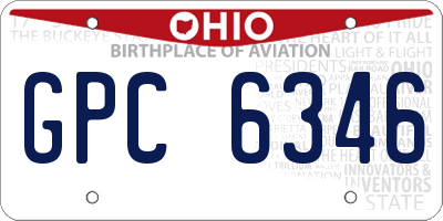 OH license plate GPC6346