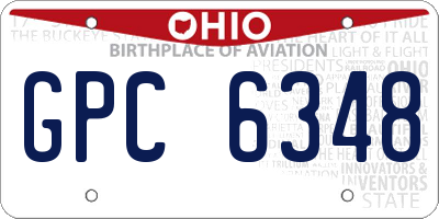 OH license plate GPC6348