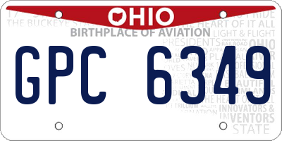OH license plate GPC6349