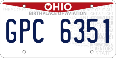 OH license plate GPC6351