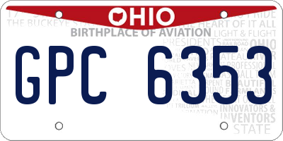OH license plate GPC6353
