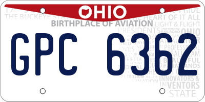 OH license plate GPC6362