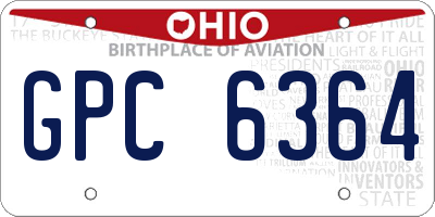 OH license plate GPC6364