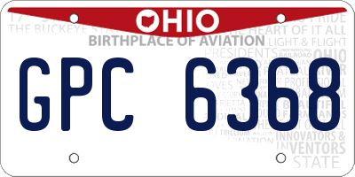 OH license plate GPC6368