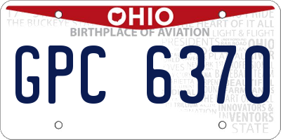 OH license plate GPC6370