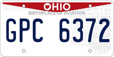 OH license plate GPC6372