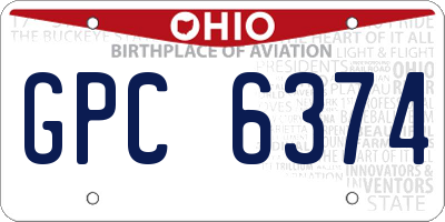 OH license plate GPC6374