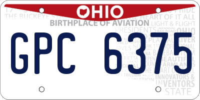 OH license plate GPC6375
