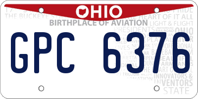 OH license plate GPC6376